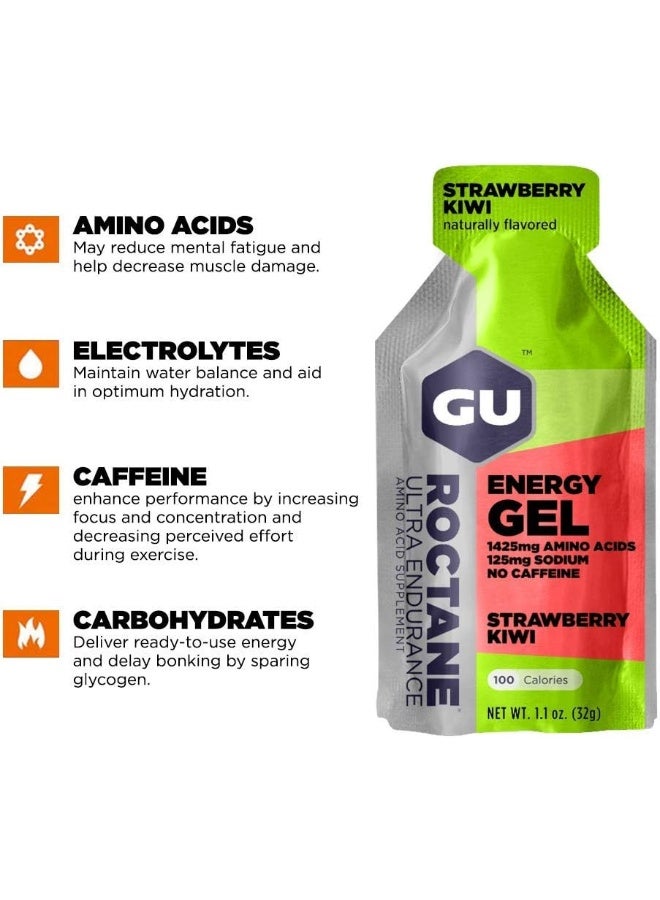 Gu Energy Roctane Ultra Endurance Energy Gel, 24-Count (Strawberry Kiwi, 24-COUNT) - Image 2
